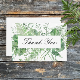 Rustic Fern Grönt Foliage White Bröllop Tack Kort