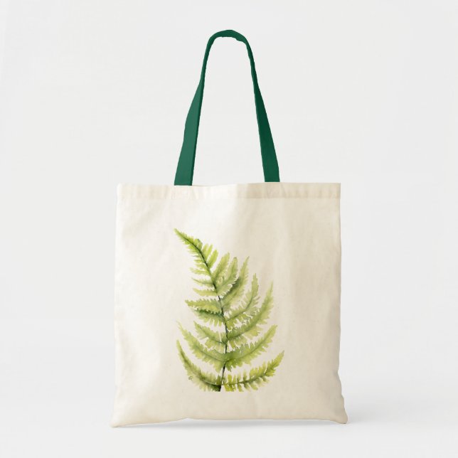 Rustic Fern Löv Botanical Watercolor Greenery Tygkasse (Framsidan)