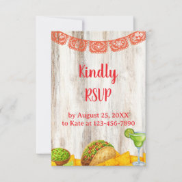 Rustic Fiesta RSVP Card with Optional QR Code OSA Kort