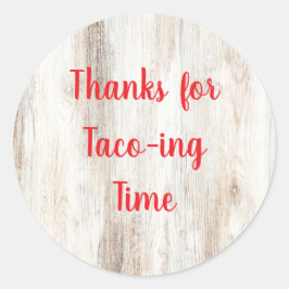 Rustic Fiesta Shower Favor Stickers | Thank You Runt Klistermärke