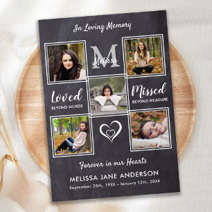 Rustic Firande of Life Photo Collage Memorial Inbjudningar
