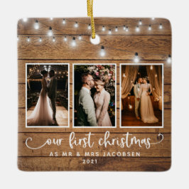 Rustic First jul Mr. Photo Collage Ljus Julgransprydnad Keramik