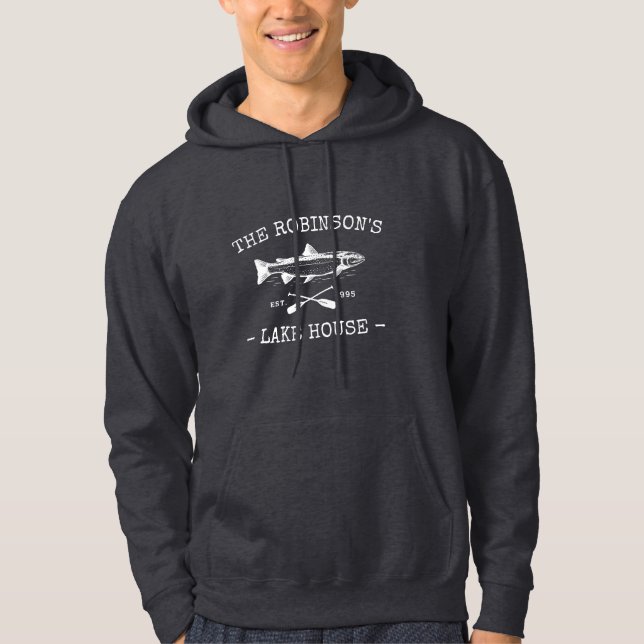 Rustic Fish Oars Black i Namn House Sjö Hoodie (Framsida)