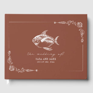 Rustic Fish Terracotta Beach Wedding Gästböcker