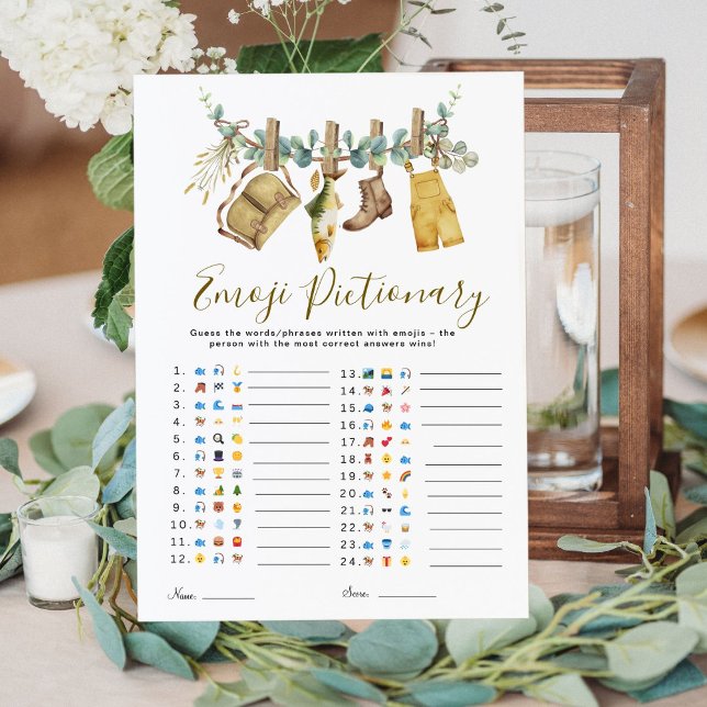 Rustic Fisherman Baby Shower Emoji Pictionary Game (Skapare uppladdad)