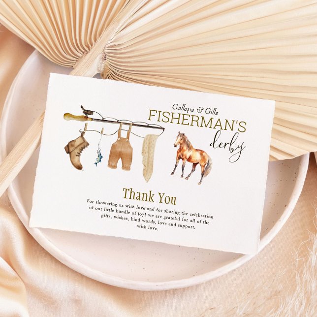 Rustic Fishermans Derby Baby Shower Fishing Tack Kort (Skapare uppladdad)