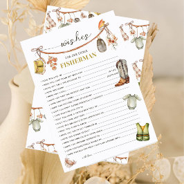 Rustic Fishing Baby Shower Önskemål för Baby Card