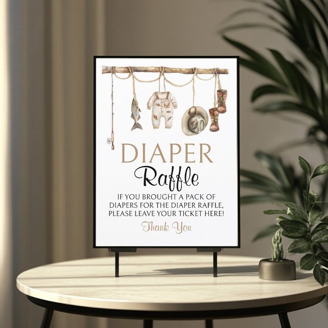 Rustic Fishing Diaper Raffle Sign 8x10 (Skapare uppladdad)