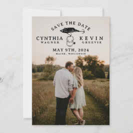 Rustic Fishing Lure Ringar Bröllop spara datum Spara Datumet