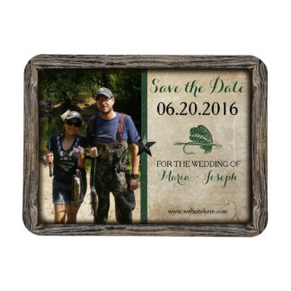 Rustic Fishure Lure Save the Date Photo Magnet