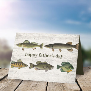 Rustic-fiske i Fars dag Vintage Kort