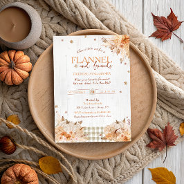 Rustic Flannel och Vänner Thanksgiving-fest Inbjudningar