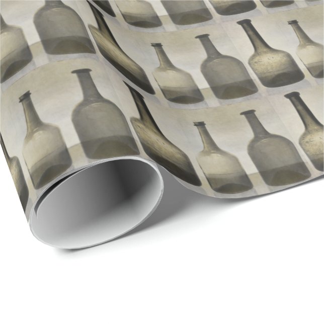 Rustic Flaskor still Life Art Mönster Presentpapper (Rullad Hörn)