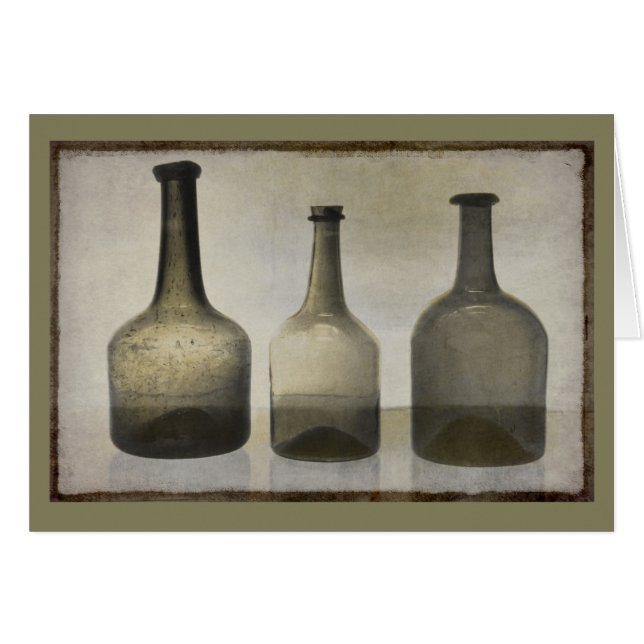 Rustic Flaskor still Life Art OBS Kort (Framsidan Horizontal)