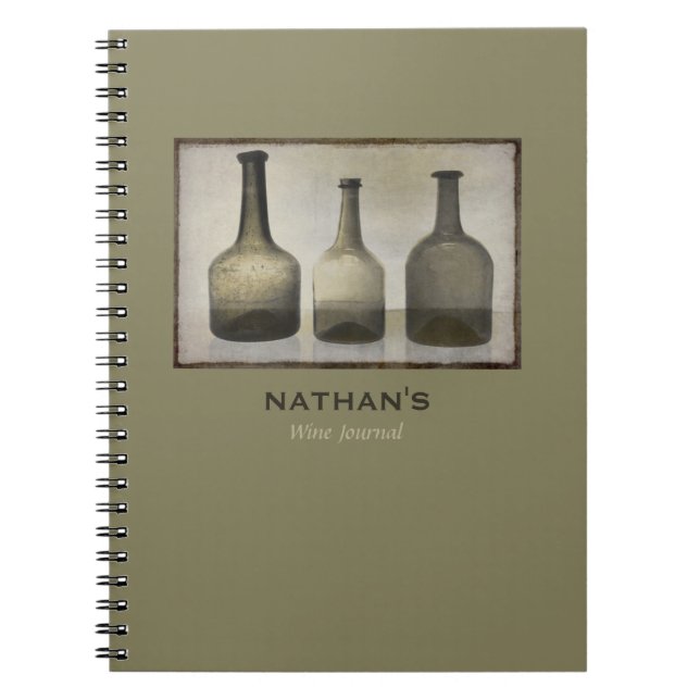 Rustic Flaskor still Life Art Personlig Vin Anteckningsbok (Framsidan)