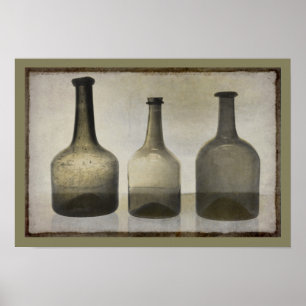 Rustic Flaskor still Life Art Poster