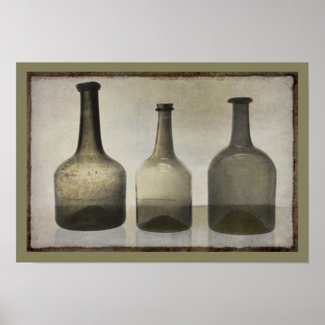 Rustic Flaskor still Life Art Poster (Framsidan)