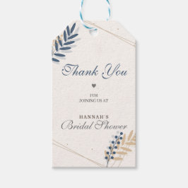 Rustic Flora Navy Blue Bridal Shower Tack Presentetikett