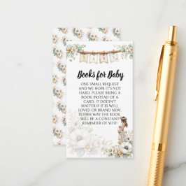 Rustic Floral Baby Shower Books for Baby Tilläggskort