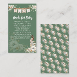 Rustic Floral Baby Shower Books for Baby Tilläggskort