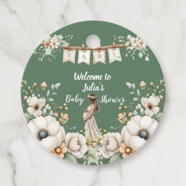 Rustic Floral Baby Shower  Gåvor Etiketter (Framsida)