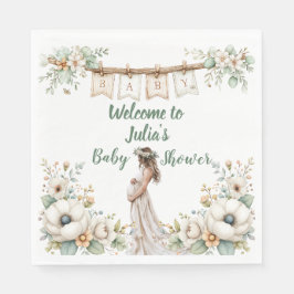 Rustic Floral Baby Shower  Pappersservett