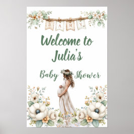 Rustic Floral Baby Shower  Poster
