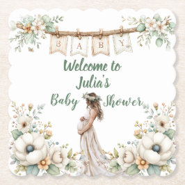 Rustic Floral Baby Shower  Underlägg Papper