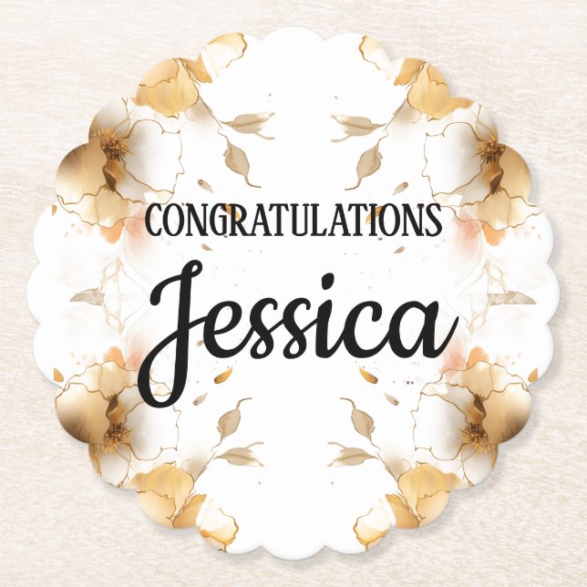 Rustic Floral Baby Shower Underlägg Papper (Framsida)