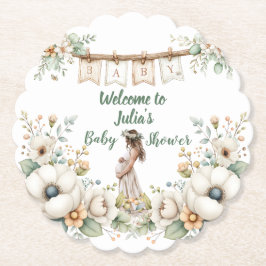 Rustic Floral Baby Shower  Underlägg Papper