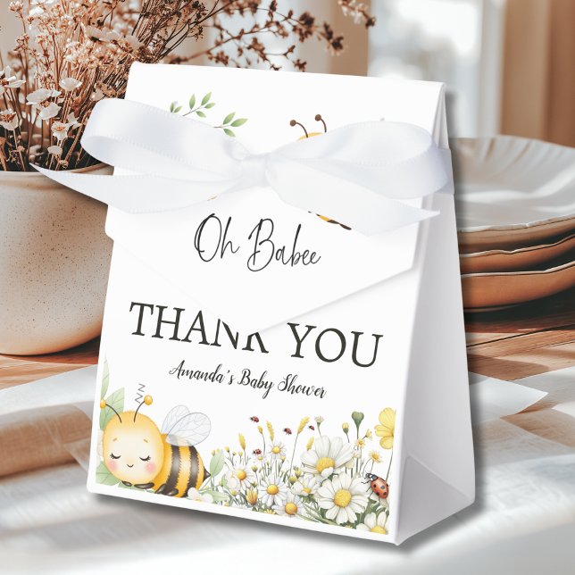 Rustic Floral Daisy Oh Babee Honey Bee Baby Shower Presentaskar (Skapare uppladdad)