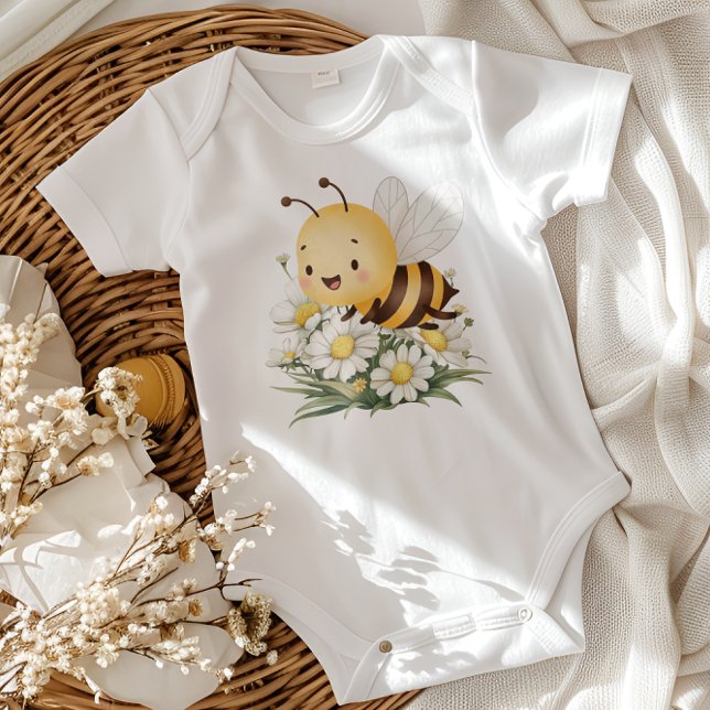 Rustic Floral Daisy Oh Babee Honey Bee Baby Shower T Shirt (Skapare uppladdad)