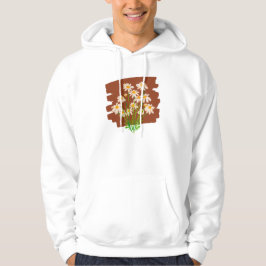 Rustic floral design on brown background hoodie
