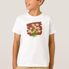 Rustic floral design on brown background t shirt