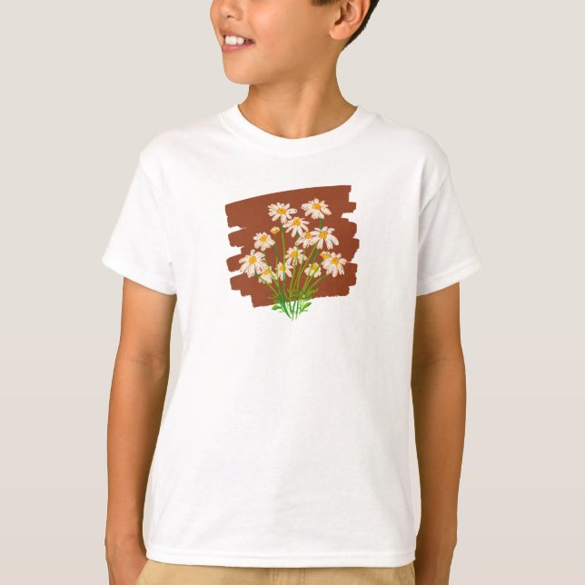 Rustic floral design on brown background t shirt (Framsida)