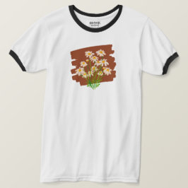 Rustic floral design on brown background t shirt