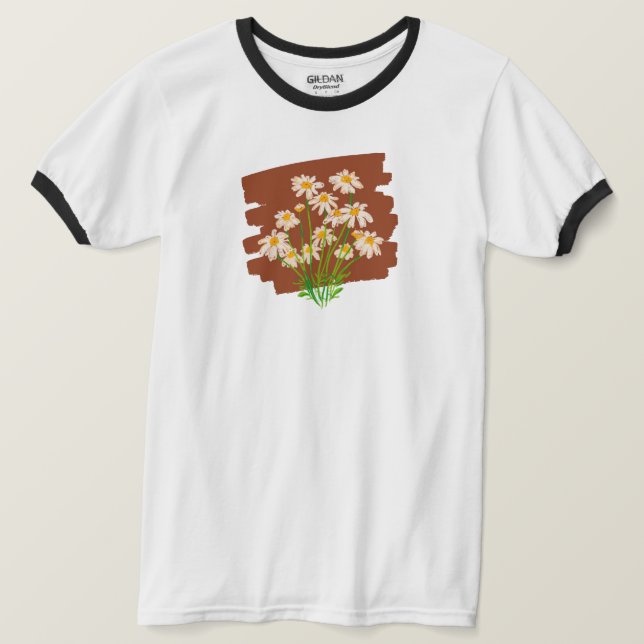 Rustic floral design on brown background t shirt (Design framsida)