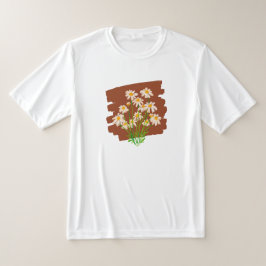 Rustic floral design on brown background t shirt