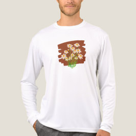 Rustic floral design on brown background t shirt