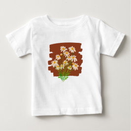 Rustic floral design on brown background t shirt