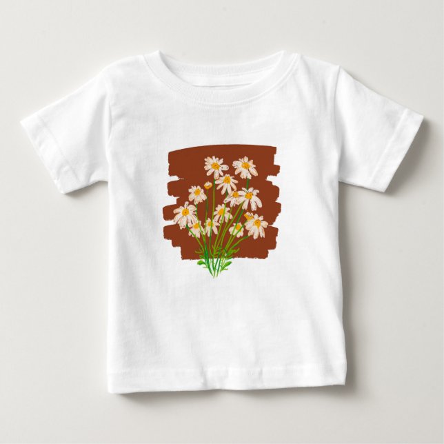 Rustic floral design on brown background t shirt (Framsida)