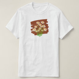 Rustic floral design on brown background t shirt