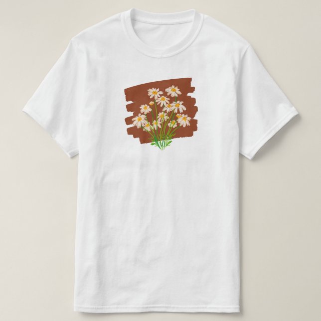 Rustic floral design on brown background t shirt (Design framsida)