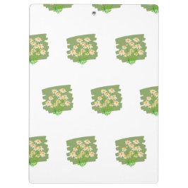 Rustic Floral Design on Green Background