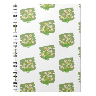 Rustic Floral Design on Green Background Anteckningsbok