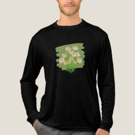 Rustic Floral Design on Green Background T Shirt