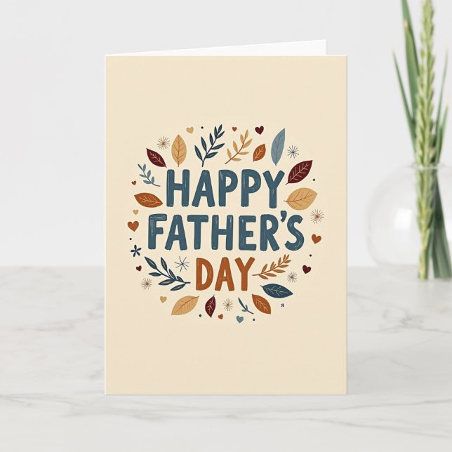 Rustic Floral Fathers Day Card Kort (Framsida)