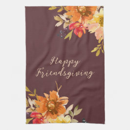 Rustic Floral Friendsgiving Kökshandduk