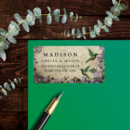 Rustic Floral Hummingbirds Address Label Adressetikett