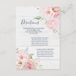 Rustic Floral Spring Wedding Direction Insert Tilläggskort